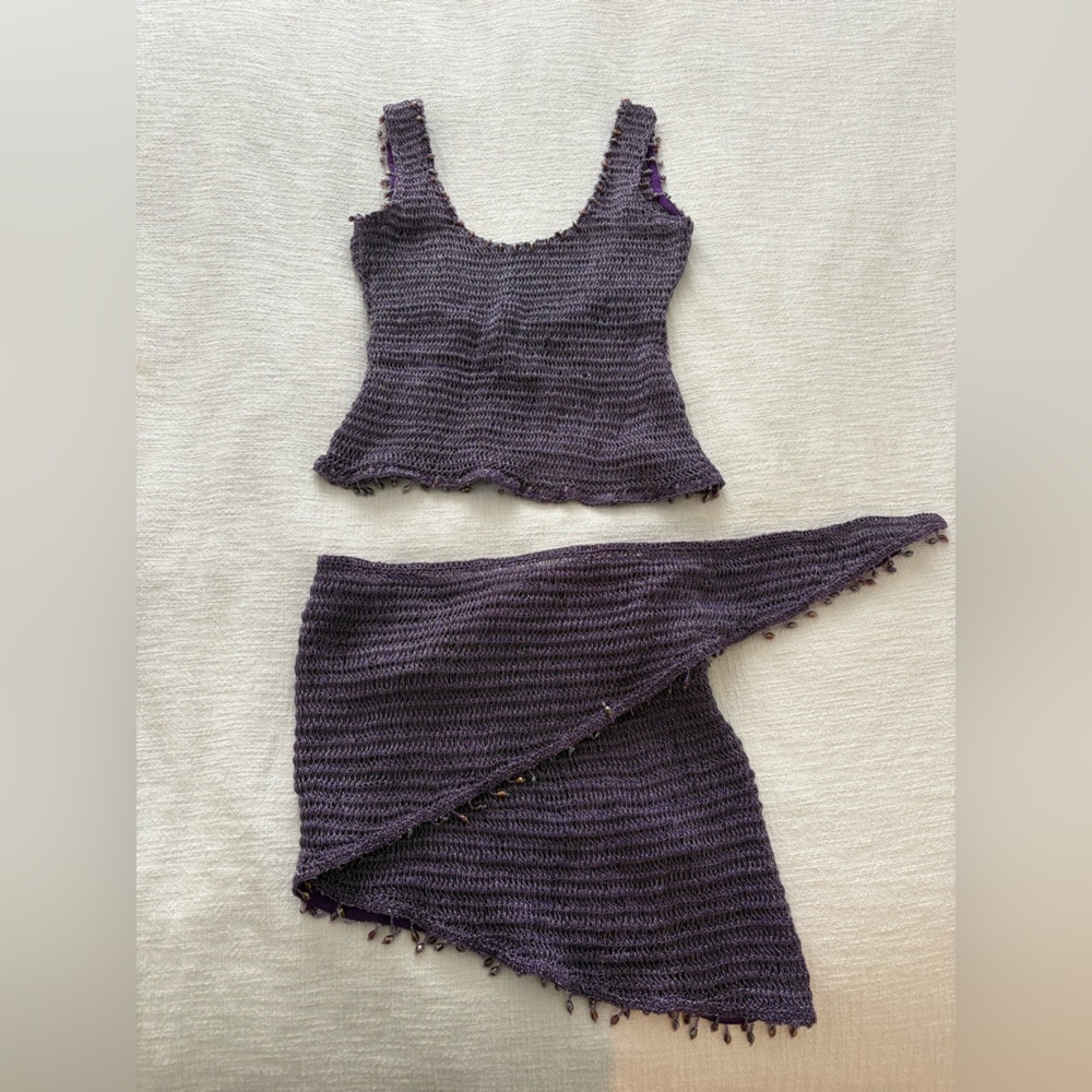 Violet Knit Top and Skirt Set - Picture 6 of 6